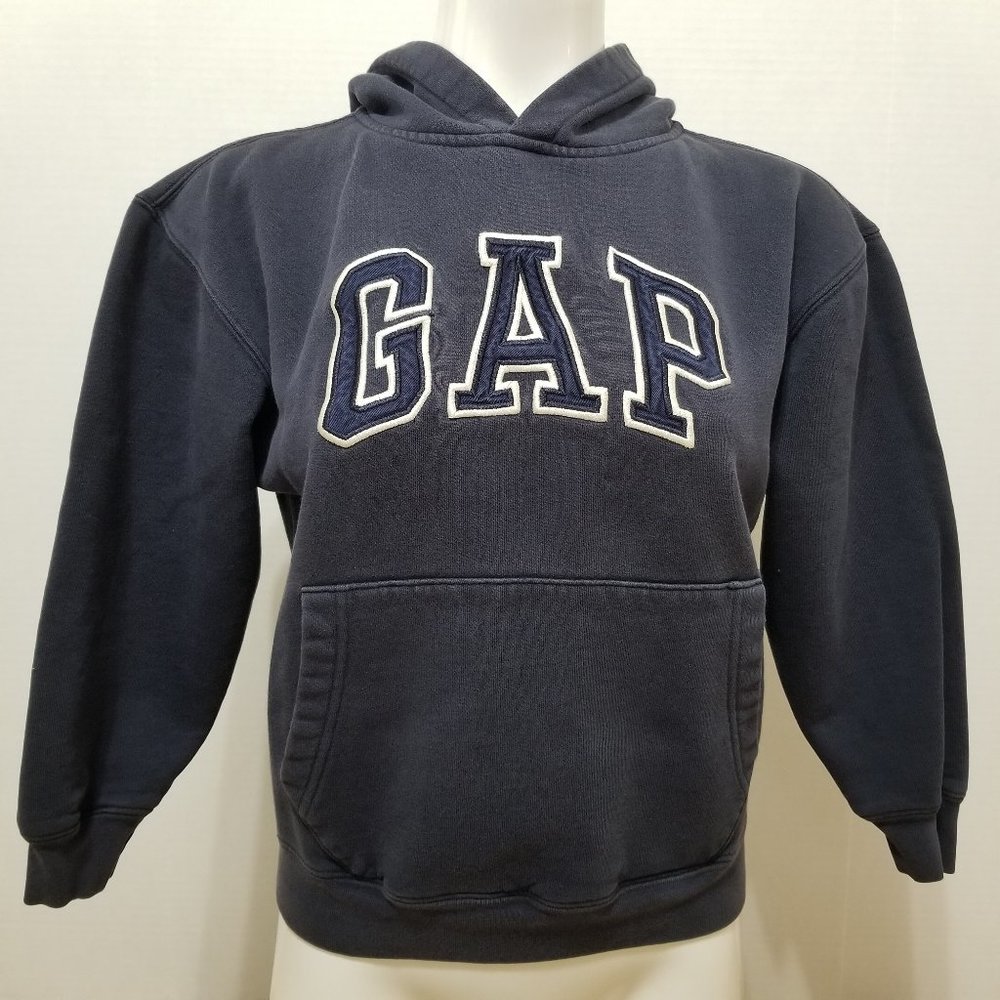 GAP hoodie Large 10 embroidered spellout logo pullover kangaroo pocket VINTAGE
